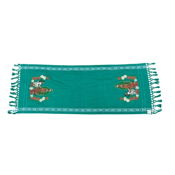 Hand Woven Virgen De Guadalupe Mexican Rebozo Shawl Scarf Pashmina NEW - Picture 1 of 9